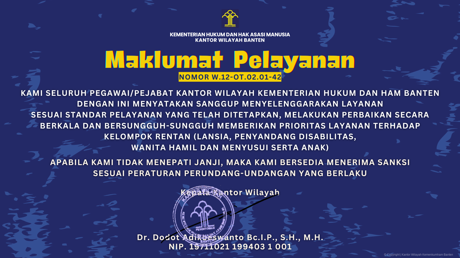 MAKLUMAT PELAYANAN sign